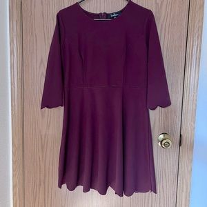 Burgundy Lulus cumulonimbus clouds skater dress